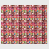 カラフルレトロラブ引用文キルトパターン2 ラッピングペーパー (フラット)