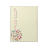 カラフルレトロリース文字デザイン ノートパッド (回転)