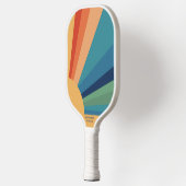 カラフルレトロレインボーサンカスタム文字名電話 ピックルボールラケット (左)