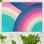 カラフルレトロレインボーサークル | キッチンタオル (折り畳み)