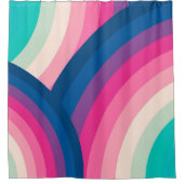 カラフルレトロレインボーサークル | シャワーカーテン (正面)