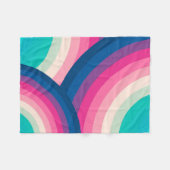 カラフルレトロレインボーサークル | フリースブランケット (正面(横))