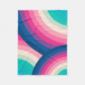 カラフルレトロレインボーサークル | フリースブランケット (正面)