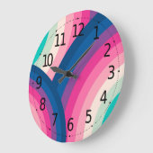 カラフルレトロレインボーサークル | ラージ壁時計 (傾斜)