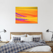 カラフルレトロレインボードットアート キャンバスプリント (インサイチュ (寝室))