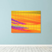 カラフルレトロレインボードットアート キャンバスプリント (インサイチュ (ウッドフロア))