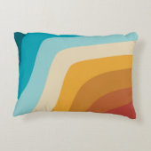 カラフルレトロレインボー抽象芸術波 アクセントクッション (裏面)