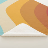 カラフルレトロレインボー抽象芸術波 シェルパブランケット (3/4)