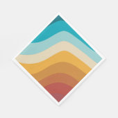 カラフルレトロレインボー抽象芸術波 スタンダードランチョンナプキン (角)