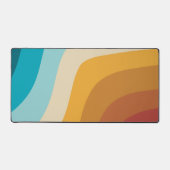 カラフルレトロレインボー抽象芸術波 デスクマット (正面)