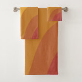 カラフルレトロレインボー抽象芸術波 バスタオルセット (インサイチュ)