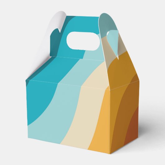 カラフルレトロレインボー抽象芸術波 フェイバーボックス (正面サイド)