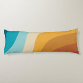 カラフルレトロレインボー抽象芸術波 ボディピロー (裏面)