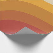 カラフルレトロレインボー抽象芸術波 ラッピングペーパー (角)