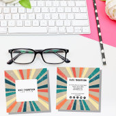 カラフルレトロレインボー日が差すことソーシャルメディアのアイコン スクエア名刺