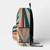 カラフルレトロレインボー日が差すこと名前をカスタムする プリントバックパック (右)