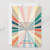 カラフルレトロレインボー日が差すこと結婚ズ サンキューカード (裏面)