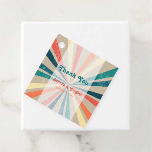 カラフルレトロレインボー日が差すこと結婚ズ フェイバータグ (インサイチュ)