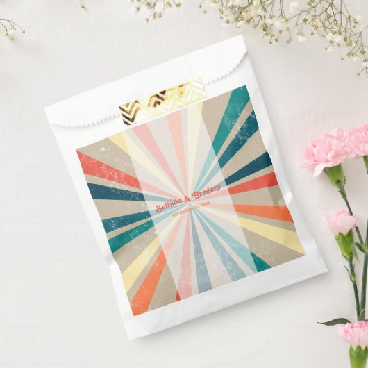 カラフルレトロレインボー日が差すこと結婚ズ フェイバーバッグ (封をした状態)