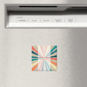 カラフルレトロレインボー日が差すこと結婚ズ マグネット (インサイチュ (食洗機))