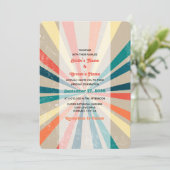 カラフルレトロレインボー日が差すこと結婚ズ 招待状 (スタンド正面)