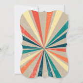 カラフルレトロレインボー日が差すこと結婚ズ 招待状 (裏面)