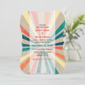 カラフルレトロレインボー日が差すこと結婚ズ 招待状 (スタンド正面)