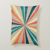 カラフルレトロレインボー日が差すこと アクセントクッション (裏面(縦))
