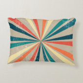 カラフルレトロレインボー日が差すこと アクセントクッション (裏面)