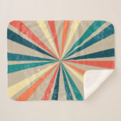 カラフルレトロレインボー日が差すこと シェルパブランケット (正面(横))