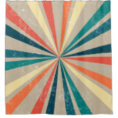 カラフルレトロレインボー日が差すこと シャワーカーテン (正面)