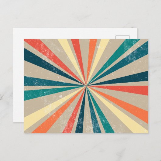 カラフルレトロレインボー日が差すこと シーズンポストカード (正面/裏面)