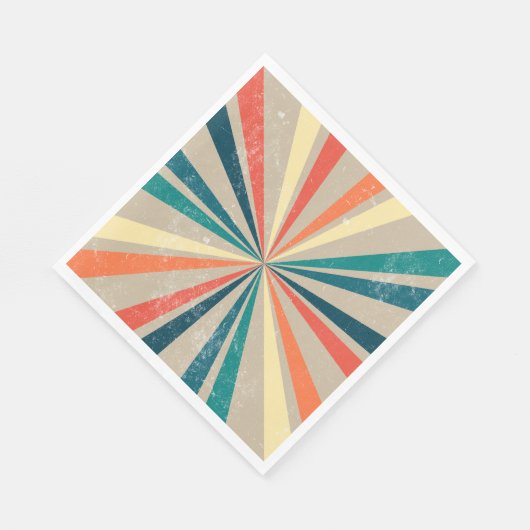 カラフルレトロレインボー日が差すこと スタンダードランチョンナプキン (角)