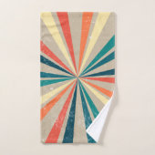 カラフルレトロレインボー日が差すこと バスタオルセット (ハンドタオル)