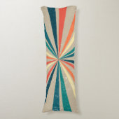 カラフルレトロレインボー日が差すこと ボディピロー (正面縦)