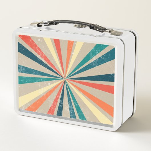 カラフルレトロレインボー日が差すこと メタルランチボックス (裏面)