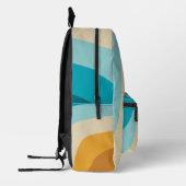 カラフルレトロレインボー波パーソナライズされた名 プリントバックパック (左)