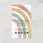 カラフルレトロレインボーQRコードソーシャルメディア 名刺 (裏面)