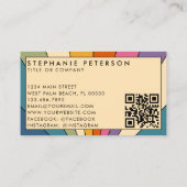 カラフルレトロロカスタムゴQRコードテンプレート 名刺 (裏面)