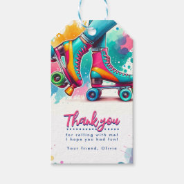 カラフルレトロローラースケート誕生日ありがとう ギフトタグ