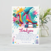 カラフルレトロローラースケート誕生日ありがとう サンキューカード (スタンド正面)