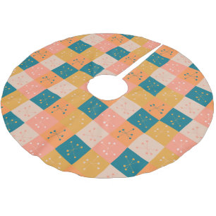 カラフルレトロ中世紀原子モダンパターン ブラッシュドポリエステルツリースカート