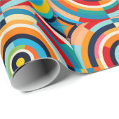 カラフルレトロ円包紙 ラッピングペーパー (ロールコーナー)