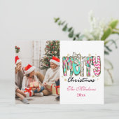 カラフルレトロ写真メリークリスマス シーズンカード (スタンド正面)