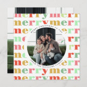 カラフルレトロ写真メリークリスマス シーズンカード (正面/裏面)