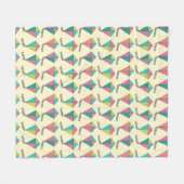 カラフルレトロ凧型 フリースブランケット (正面(横))