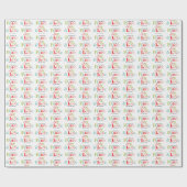 カラフルレトロ平和ジョイ&ラブクリスマスファミリー ラッピングペーパー (フラット)