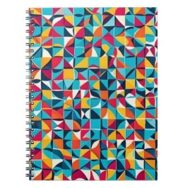 カラフルレトロ幾何学模様 ノートブック