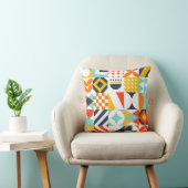 カラフルレトロ幾何学的パターン クッション (椅子)