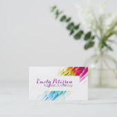 カラフルレトロ幾何学的パターン 名刺 (スタンド正面)